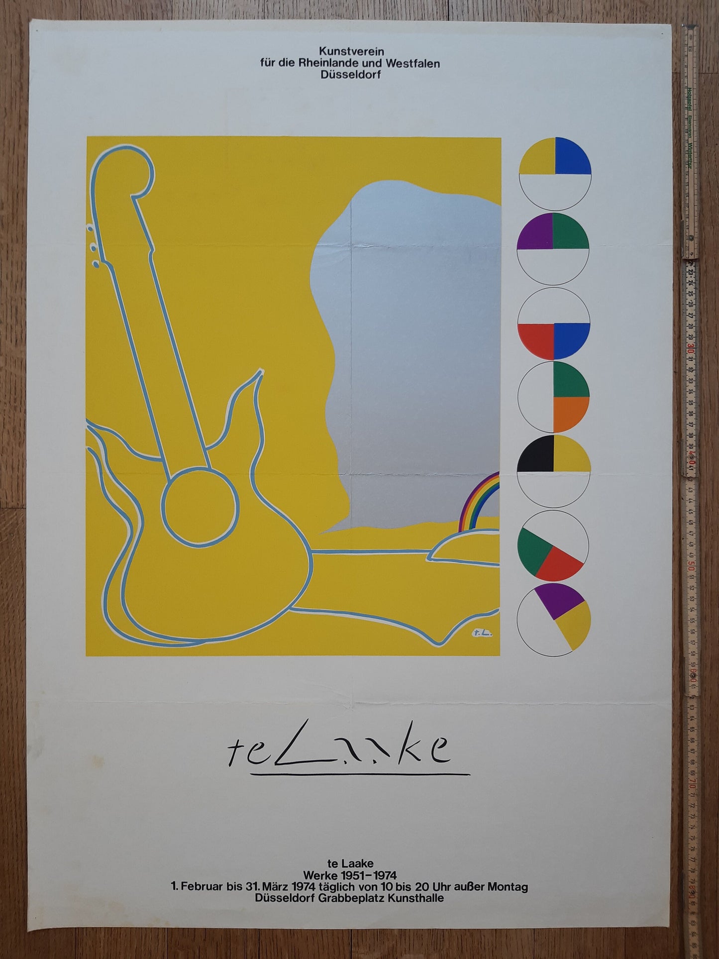 Heinrich Te Laake art exhibition poster folded - 23.4"×32.9" (59.5×83.5cm)