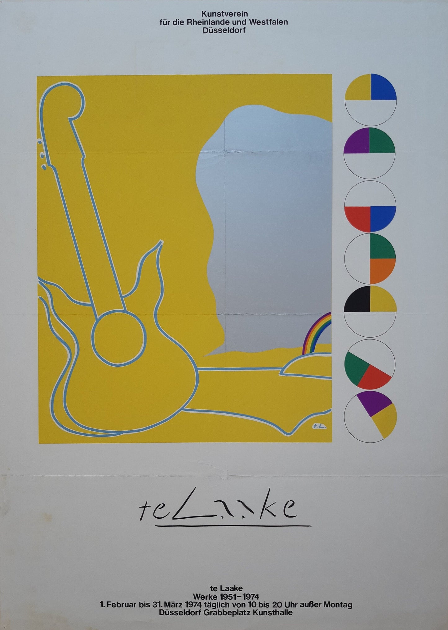 Heinrich Te Laake art exhibition poster folded - 23.4"×32.9" (59.5×83.5cm)