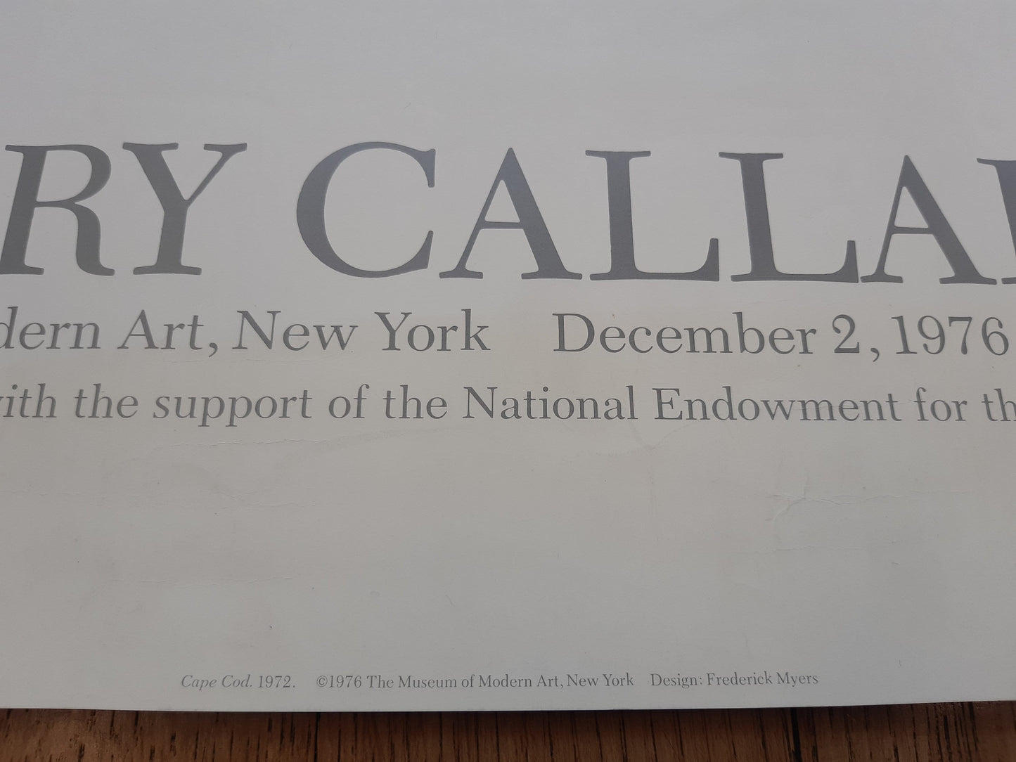 Harry Callahan original photo poster