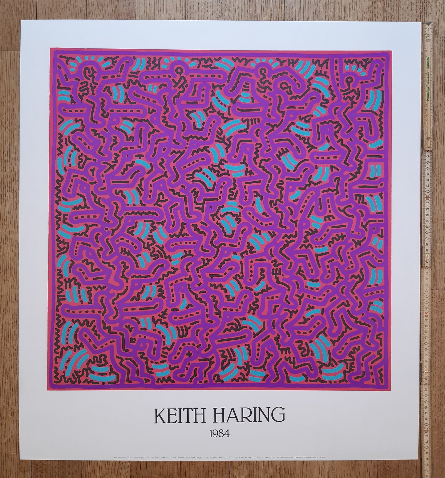 Keith Haring original art poster - 27.2"×29.7" (69×75.5cm)