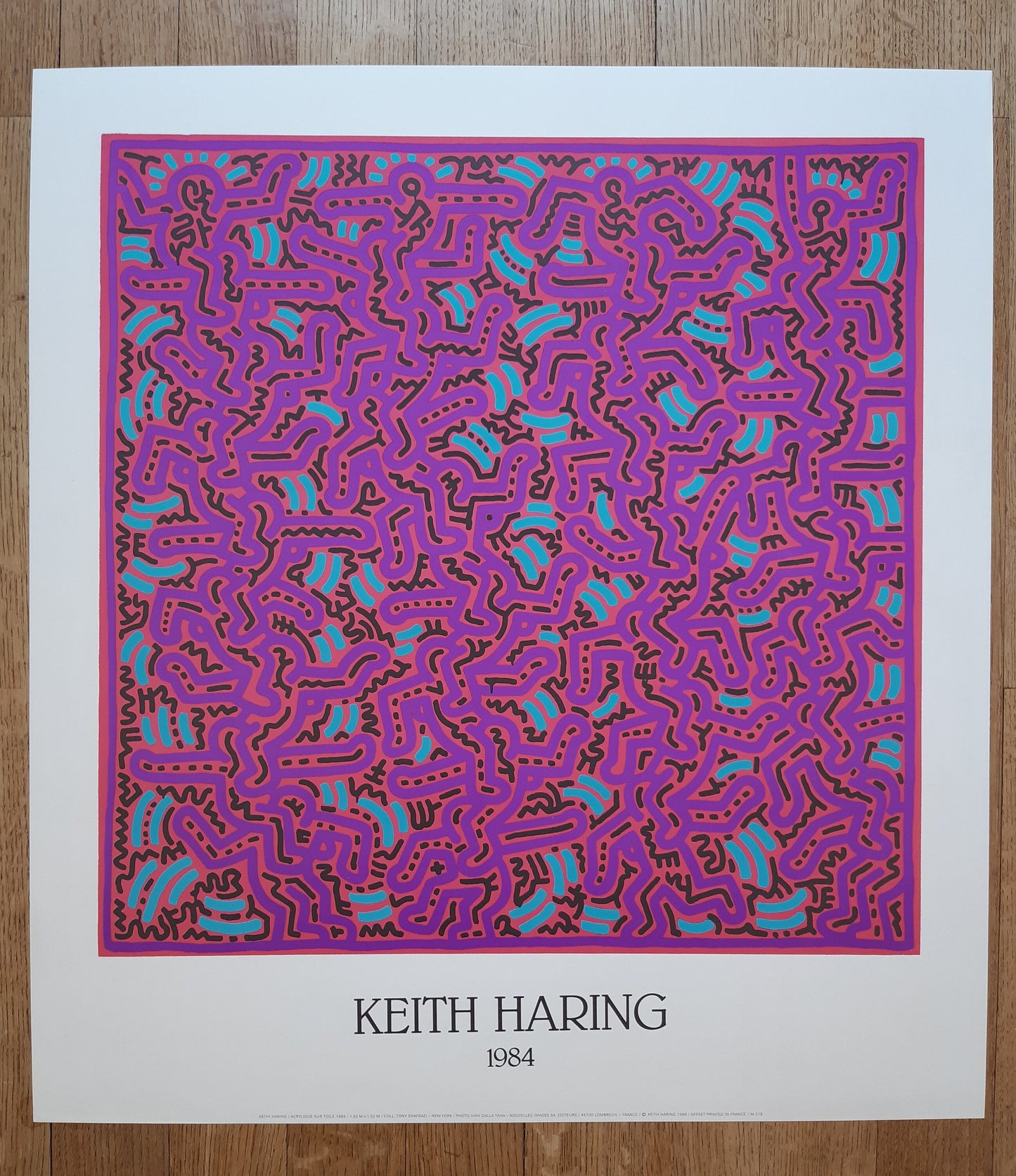 Keith Haring original art poster - 27.2"×29.7" (69×75.5cm)