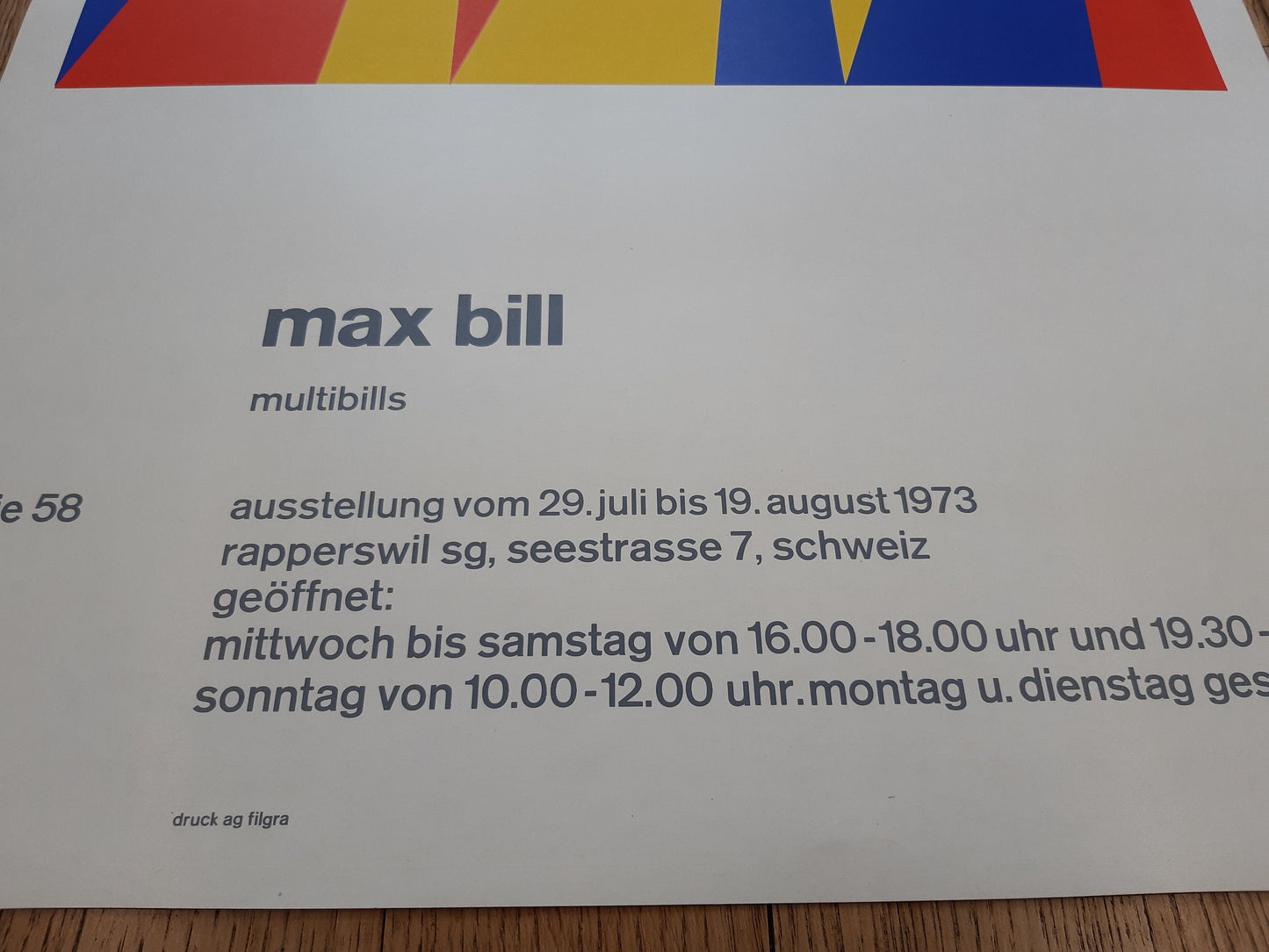 Max Bill original poster - 21.3"×28.7" (54×73cm)