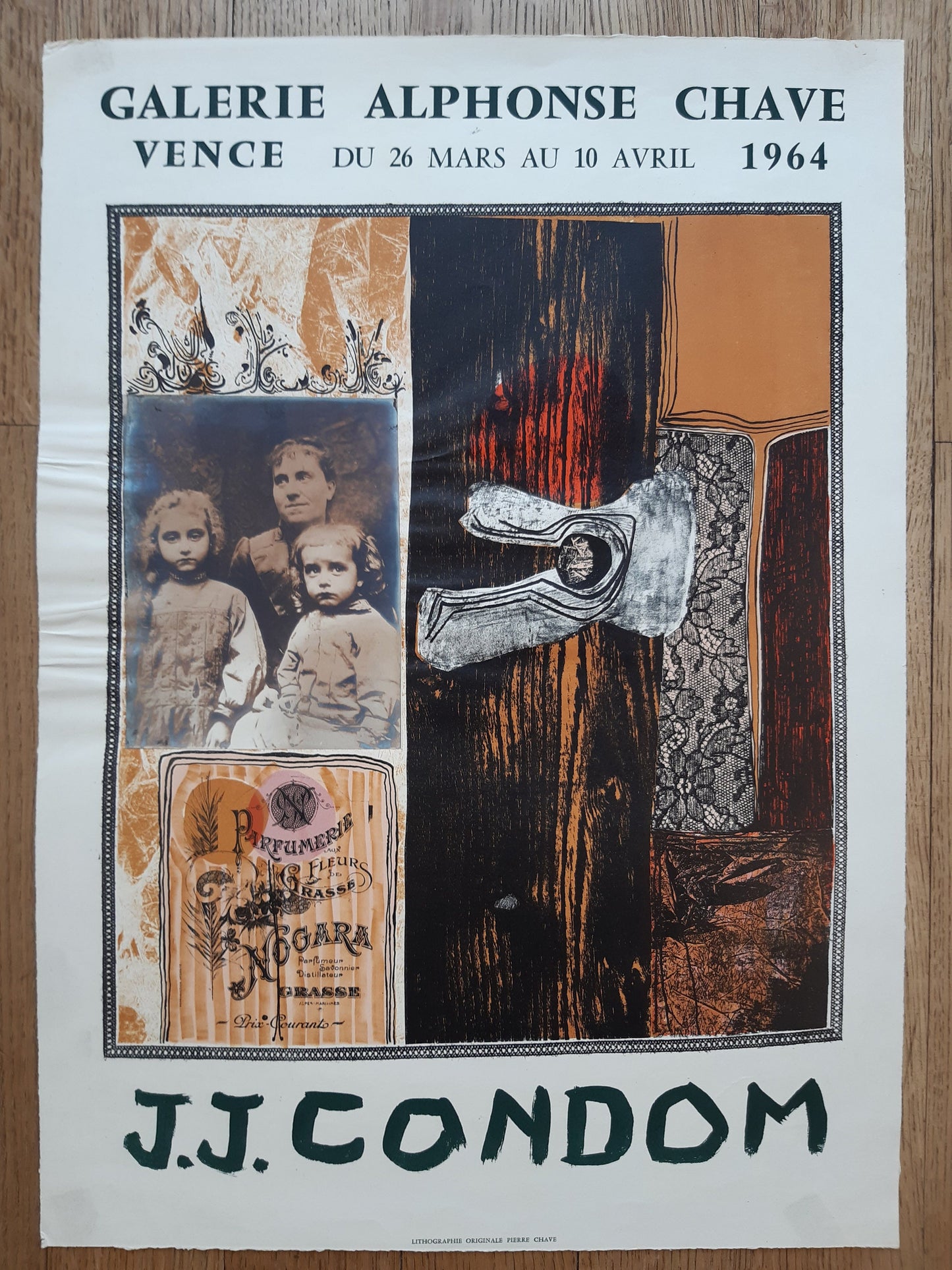 J.J Condom original art poster - 16.4"×23.1" (41.6×58.8cm)