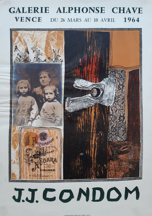 J.J Condom original art poster - 16.4"×23.1" (41.6×58.8cm)