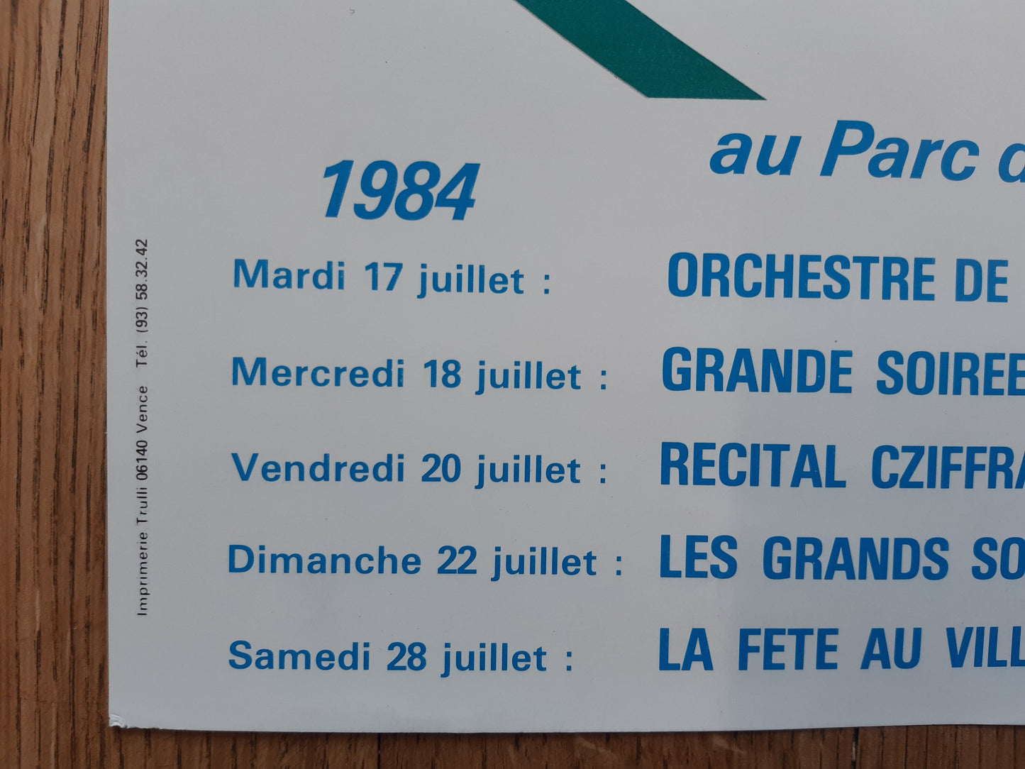 Musique a Vence original art poster - 15.8"×24.6" (40.1×62.6cm)