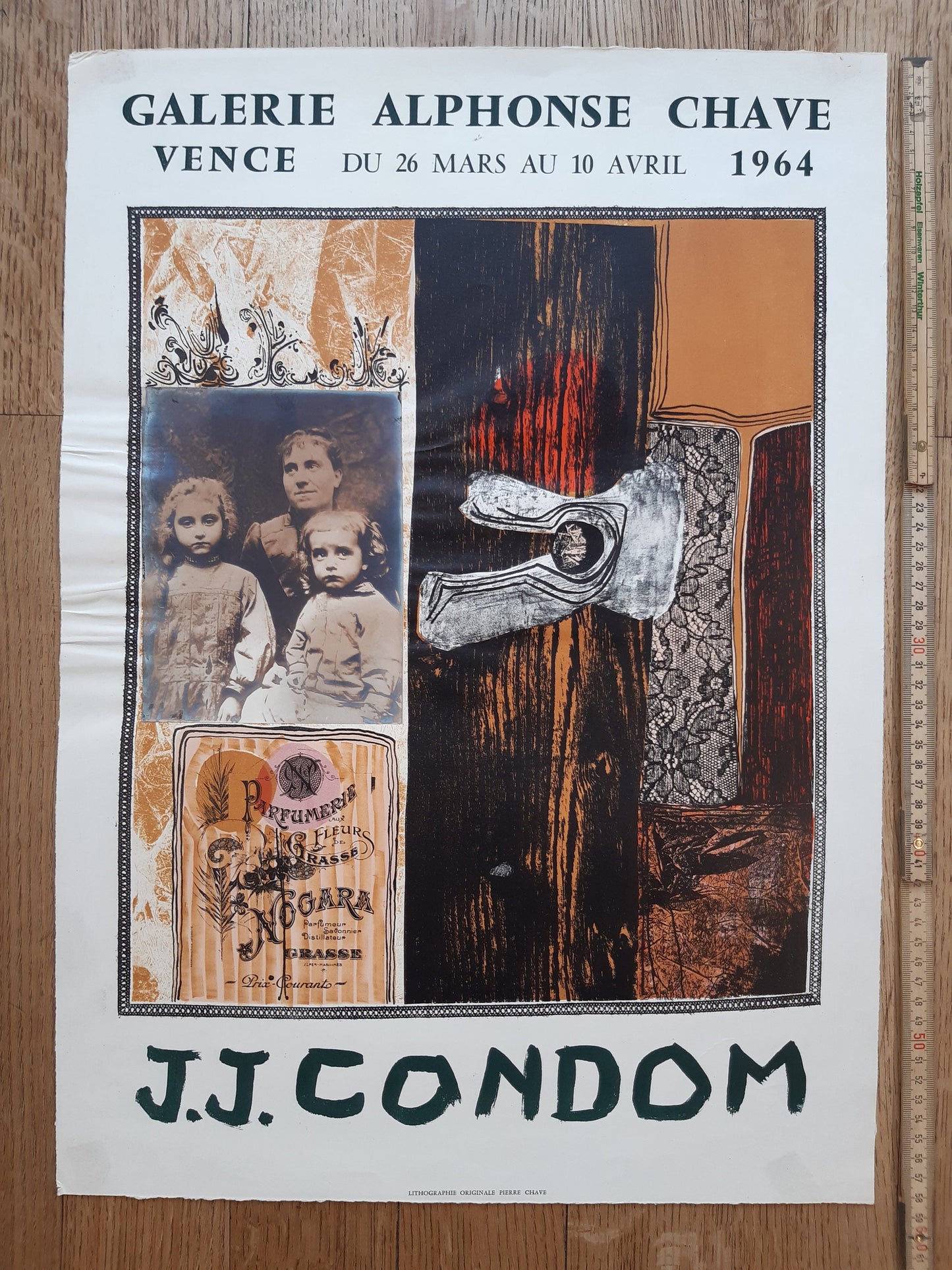 J.J Condom original art poster - 16.4"×23.1" (41.6×58.8cm)