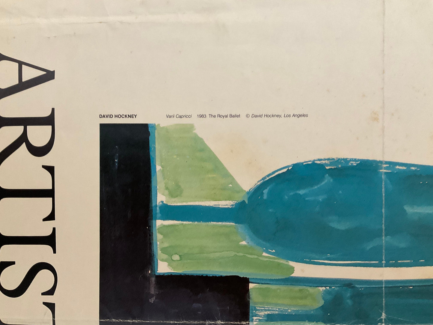 David Hockney original art poster used folded - 32.9"×23.6" (83.5×60cm)
