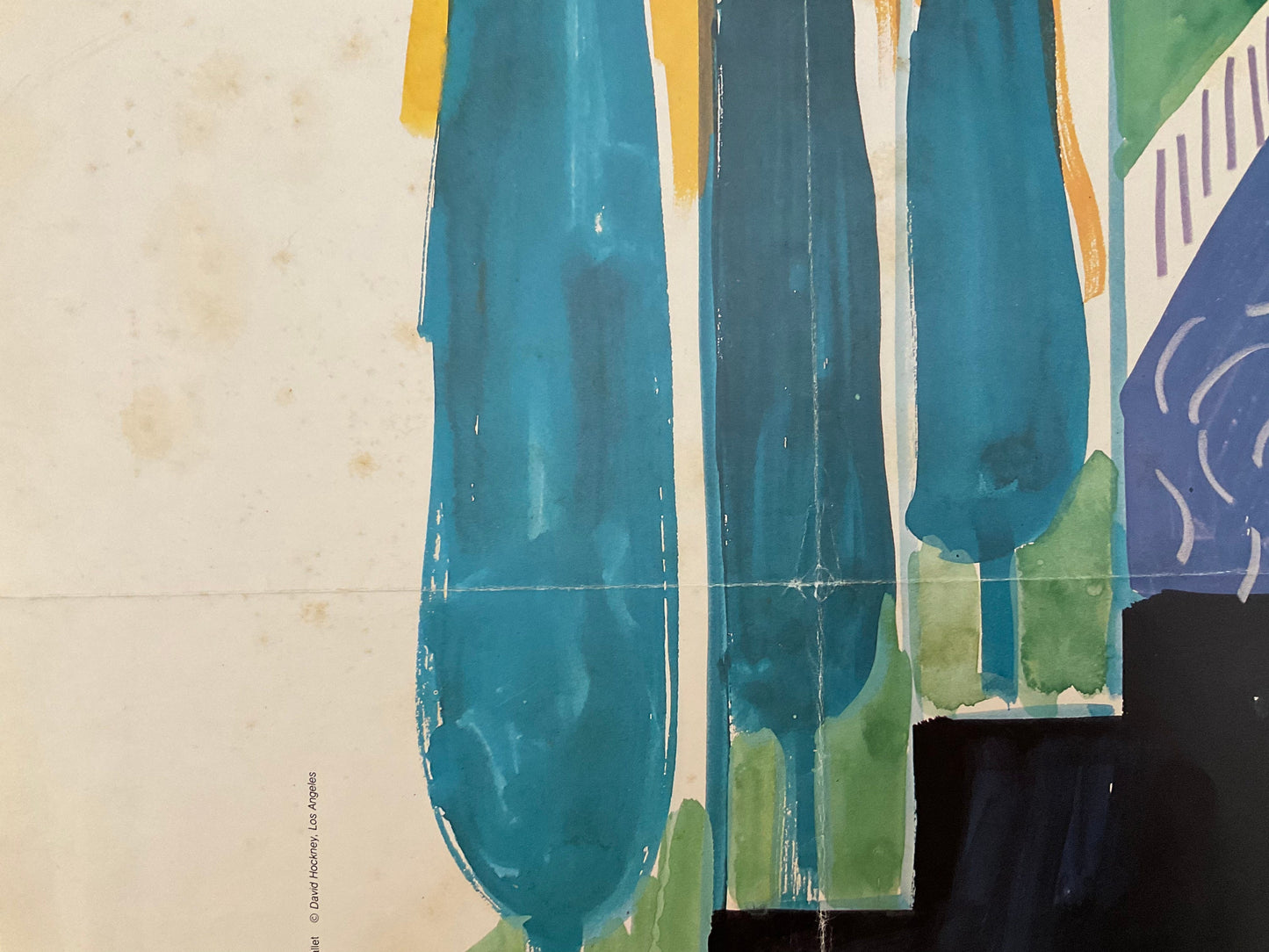 David Hockney original art poster used folded - 32.9"×23.6" (83.5×60cm)