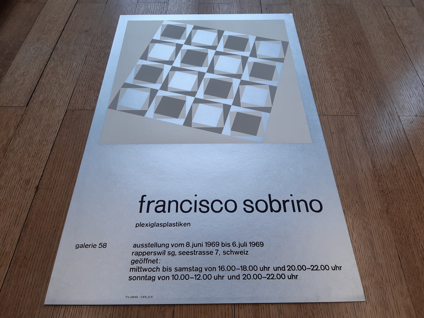 Francisco Sobrino original art poster - 18.1"×28.3" (46×72cm)