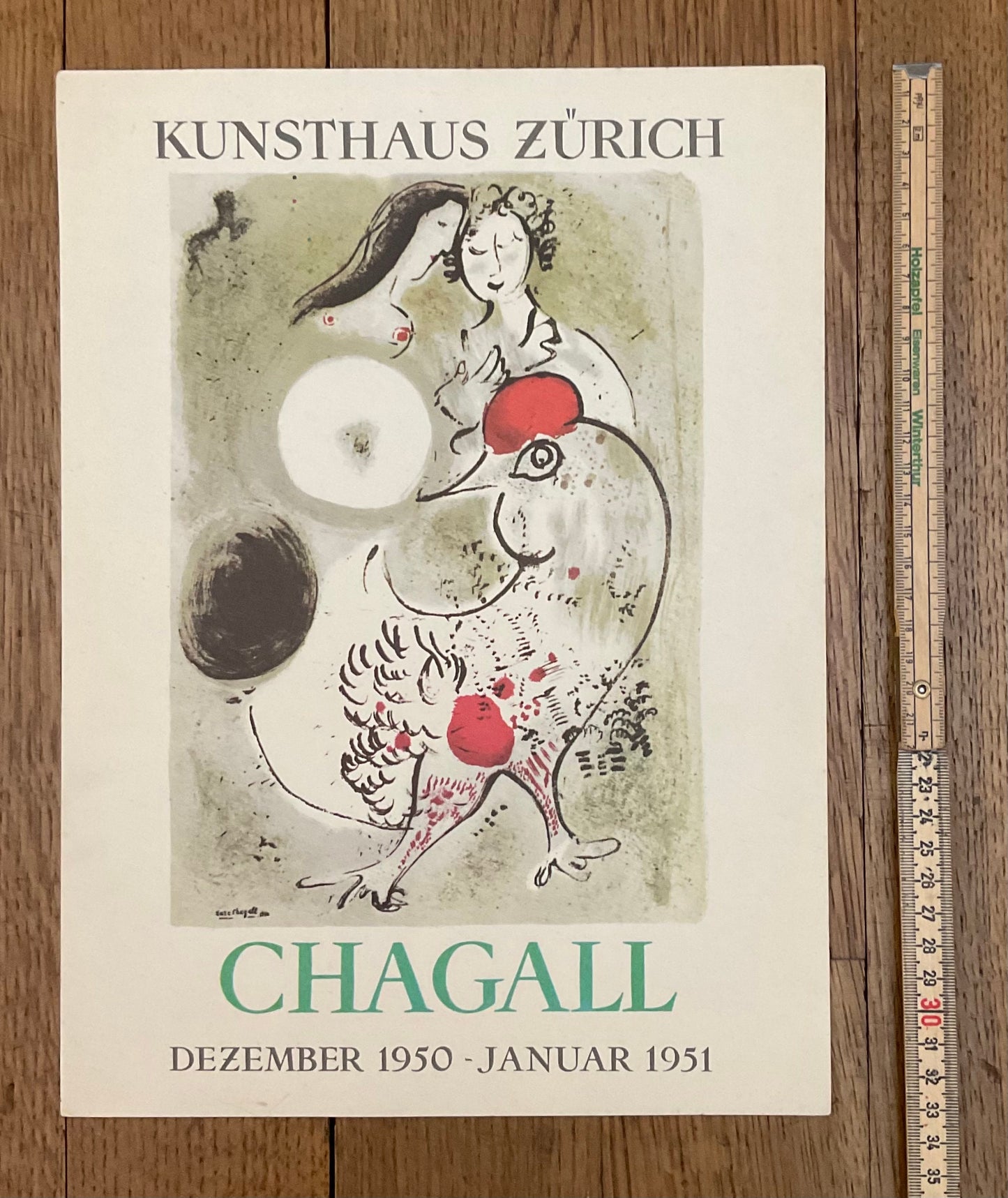 Chagall vintage art mini poster - 9.8"×13.2" (25×33.5cm)