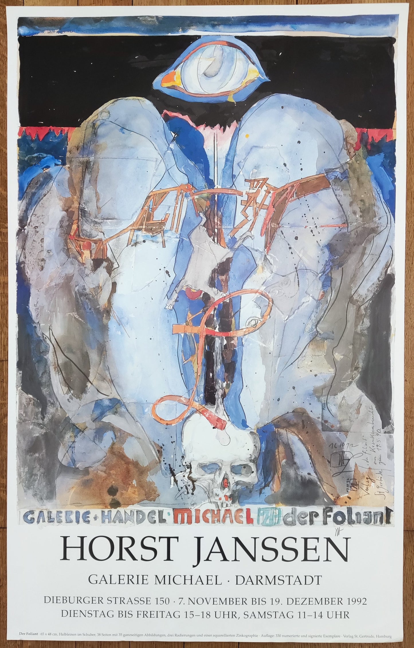 Horst Janssen original art poster monographed - 24.8"×39.4" (63×100cm)
