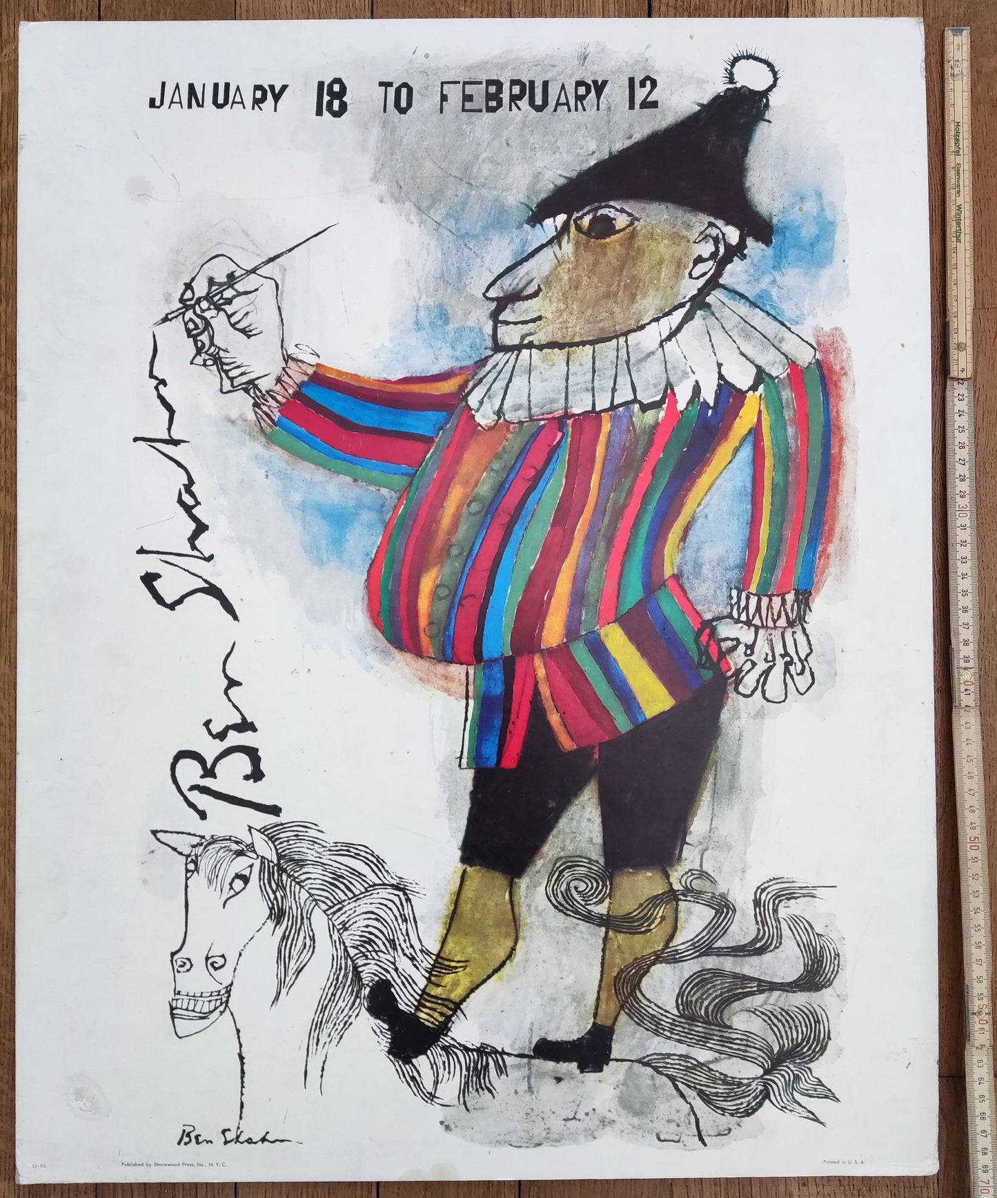Ben Shahn original art poster used - 22.0"×28.0" (56×71cm)