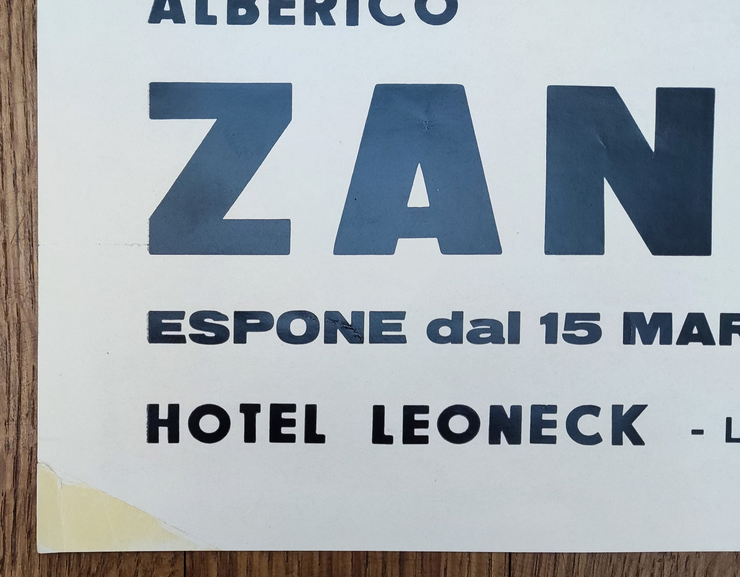 Alberico Zanini original art poster used - 15.4"×26.0" (39×66cm)