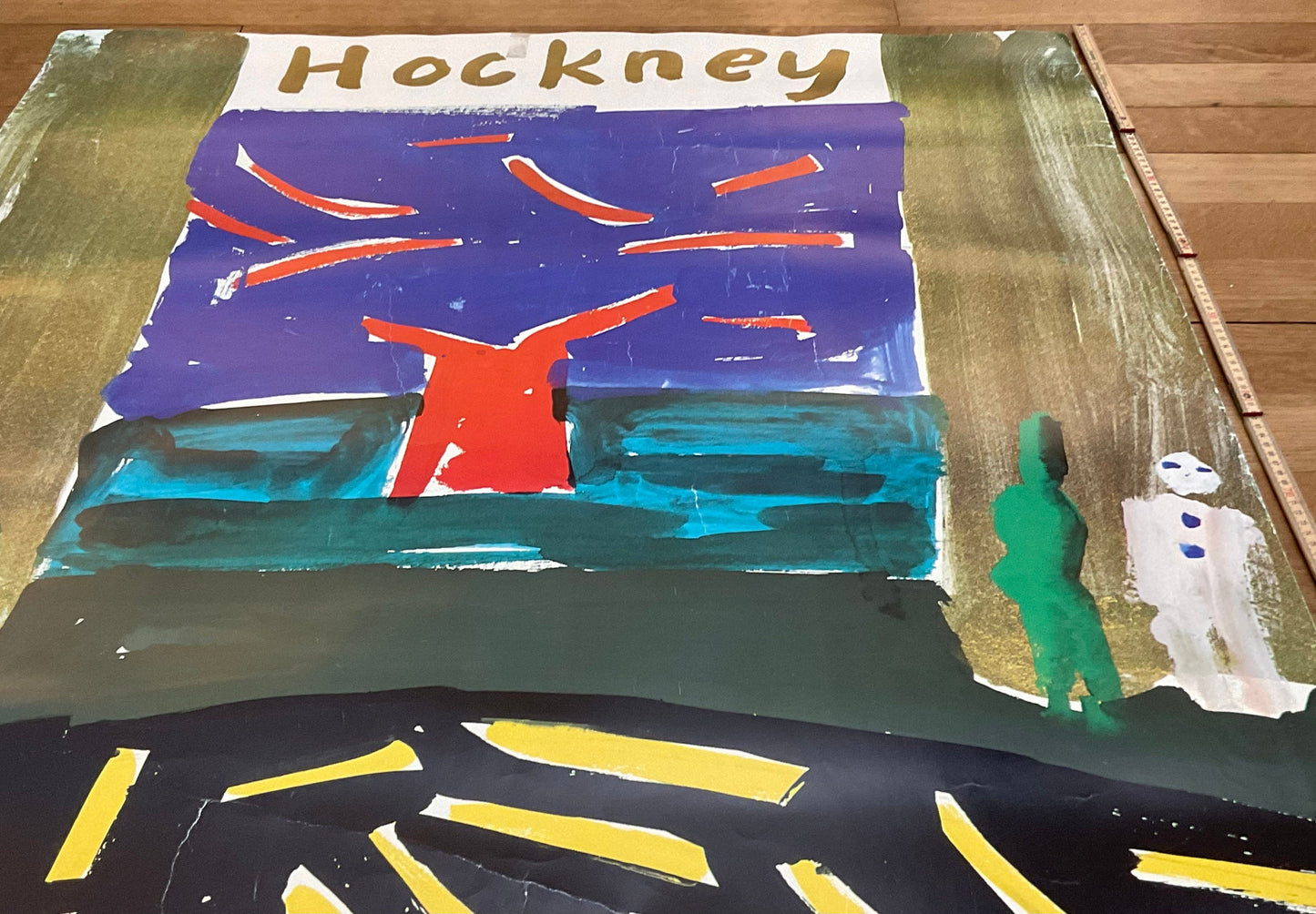 David Hockney paints the stage vintage poster used - 40.2"×56.3" (102×143cm)