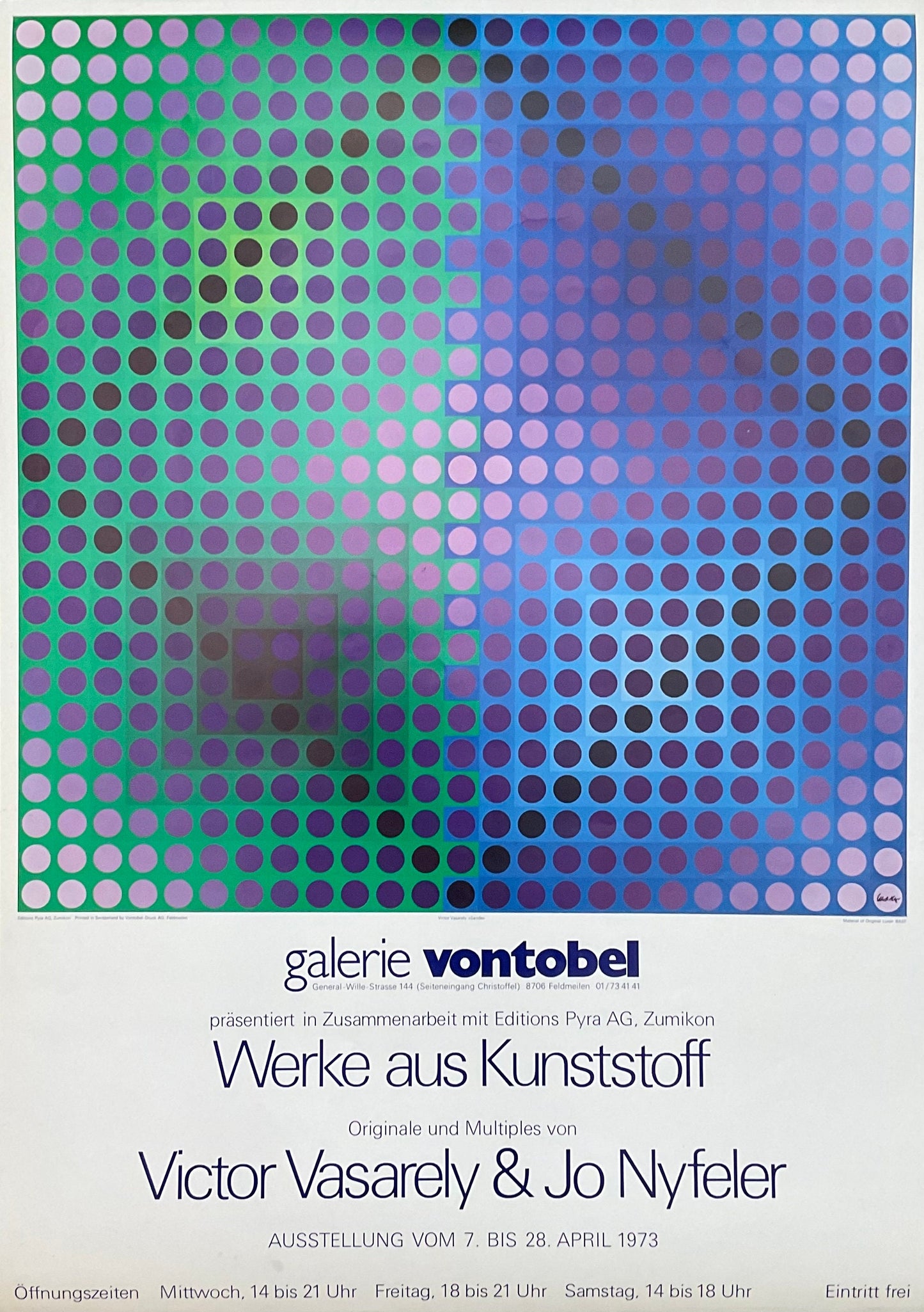 Victor Vasarely vintage art poster - 27.4"×39.4" (69.7×100cm)