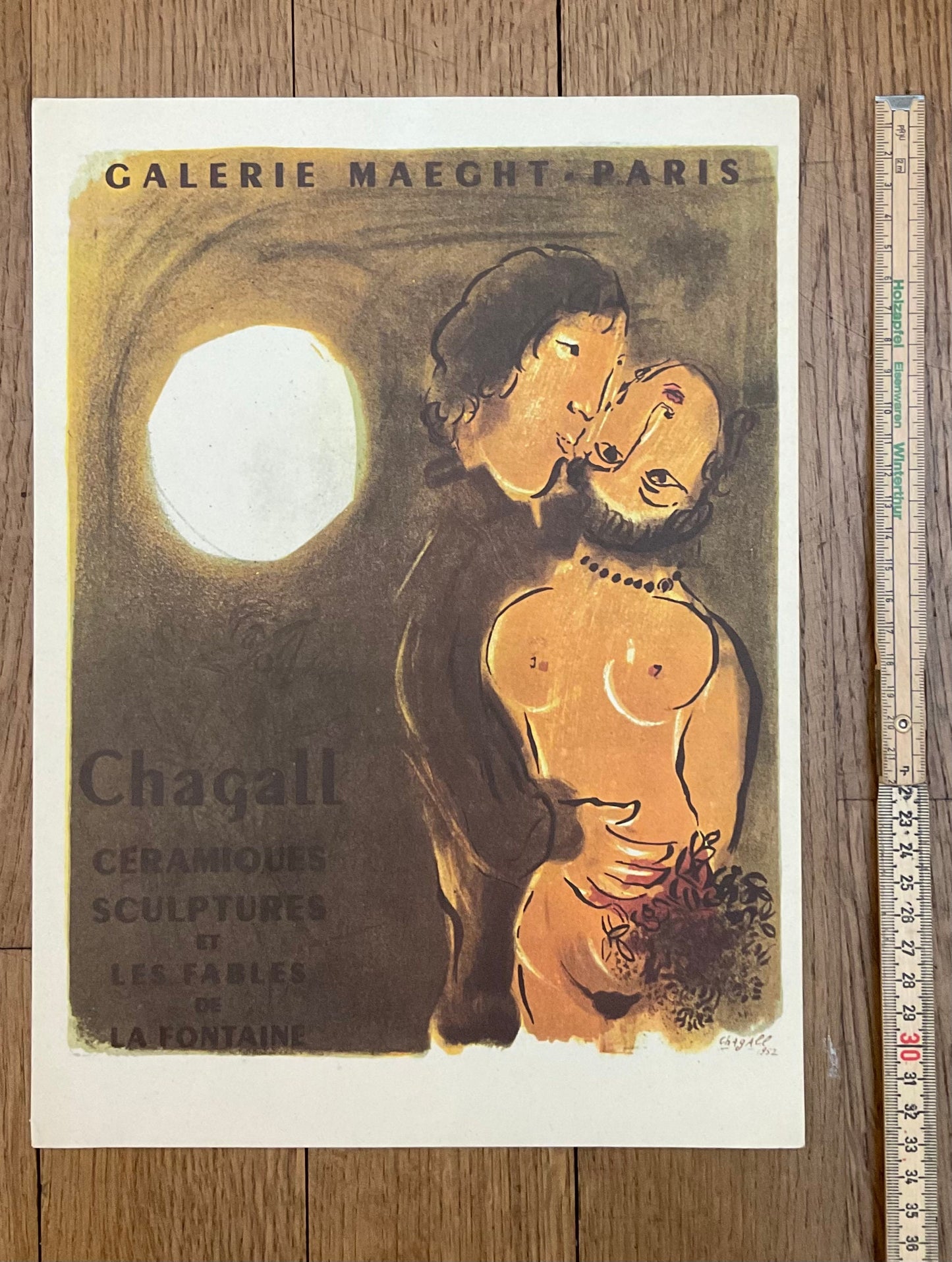 Chagall vintage art mini poster - 9.8"×13.2" (25×33.5cm)