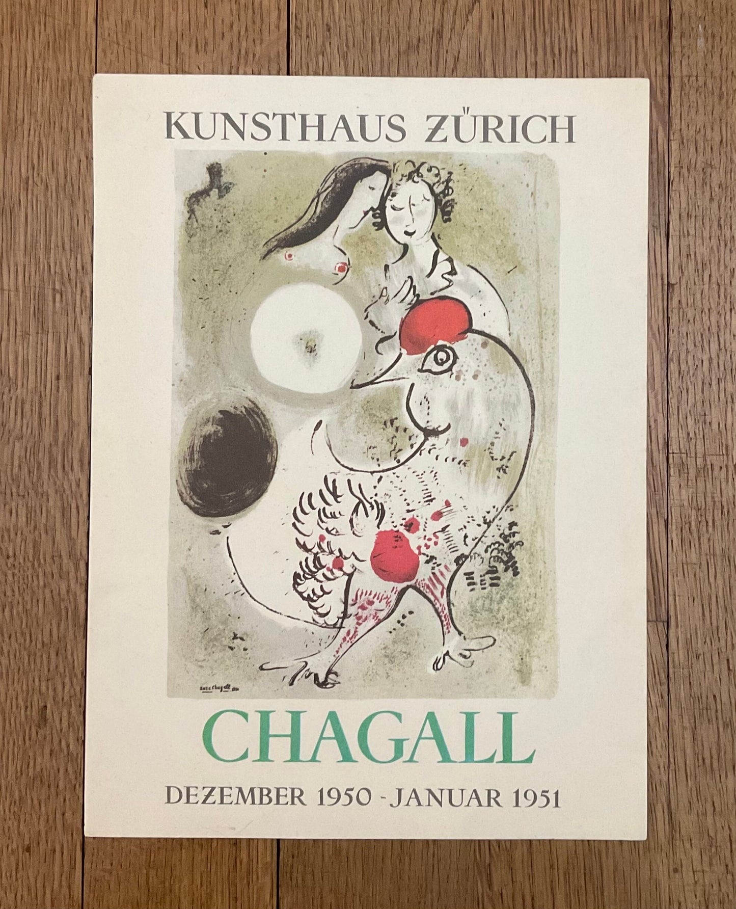 Chagall vintage art mini poster - 9.8"×13.2" (25×33.5cm)