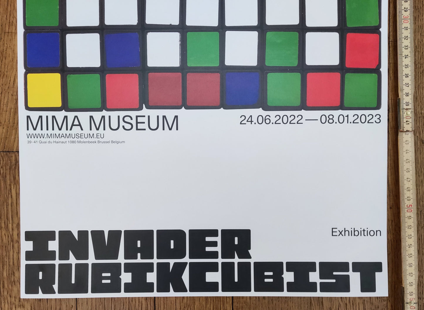 Invader Rubikcubist art exhibition poster - 15.7"×23.2" (40×59cm)