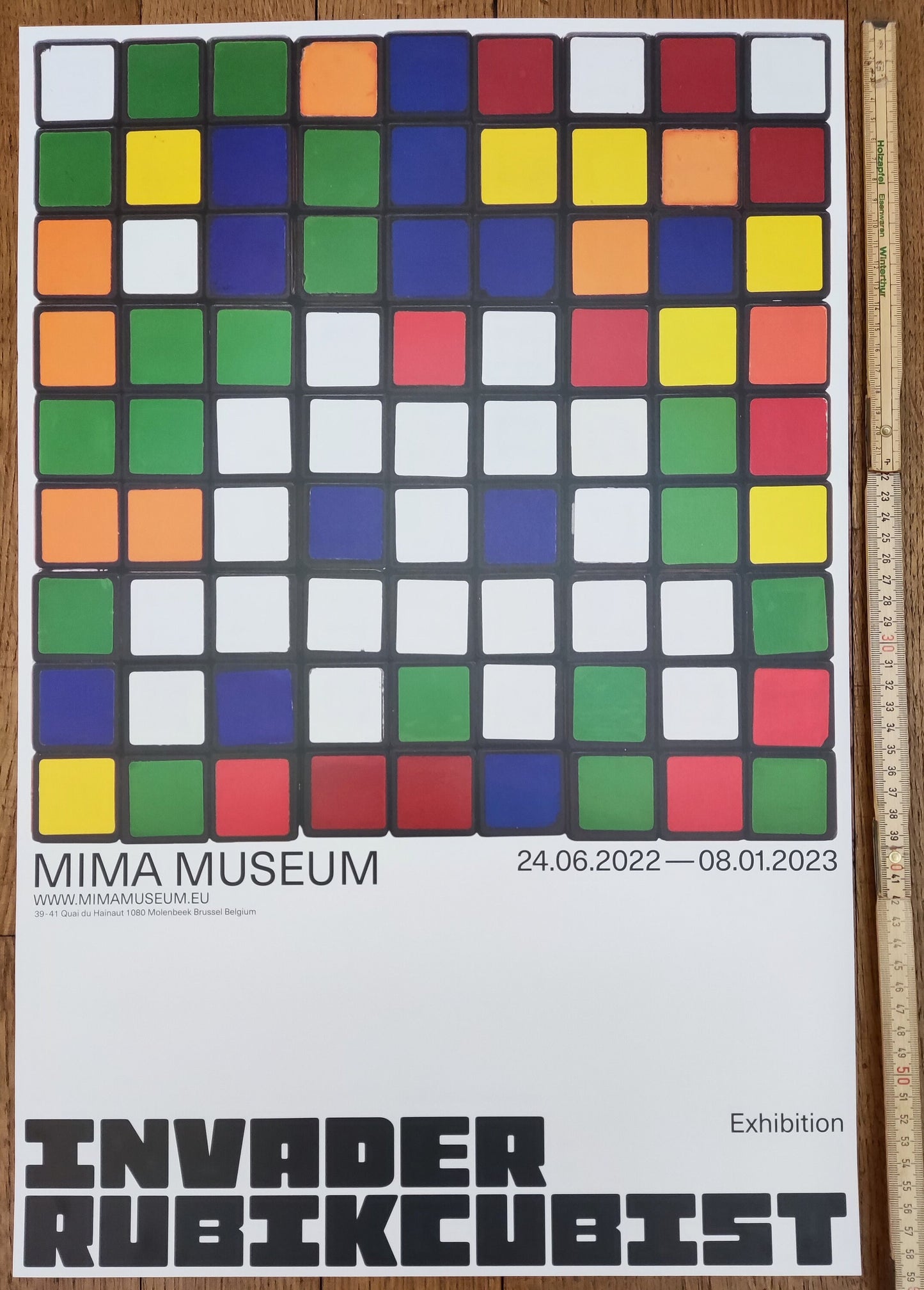 Invader Rubikcubist art exhibition poster - 15.7"×23.2" (40×59cm)