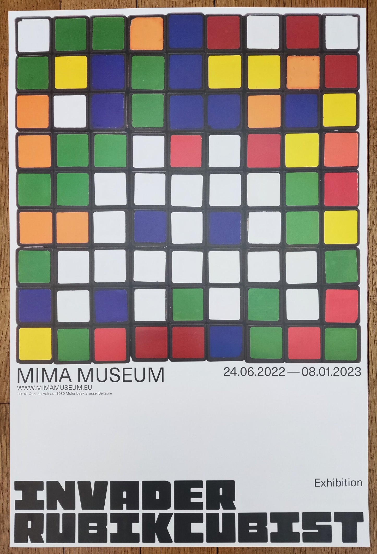Invader Rubikcubist art exhibition poster - 15.7"×23.2" (40×59cm)