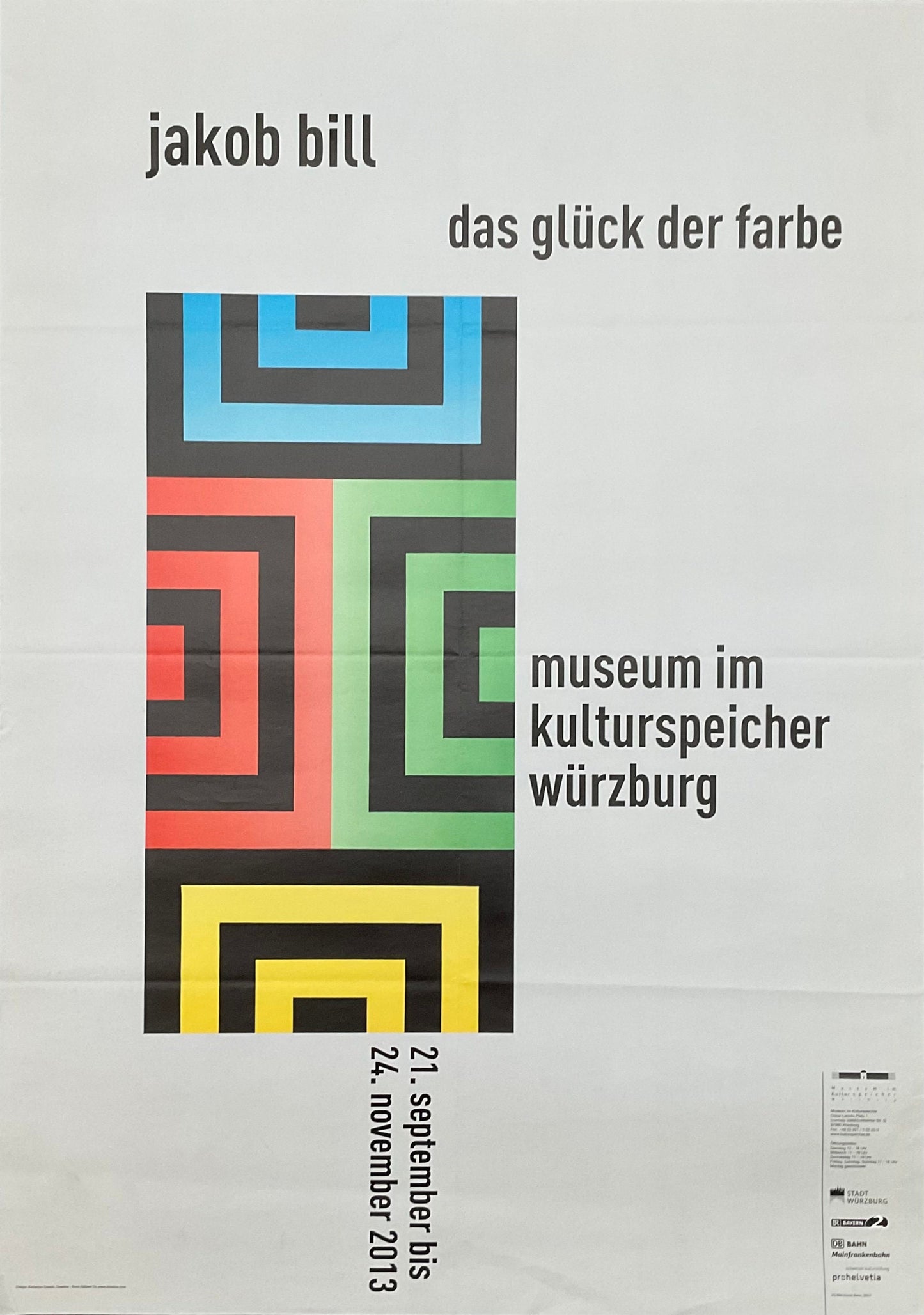 Jakob Bill art exhibition poster folded - 19.5"×32.9" (49.5×83.5cm)