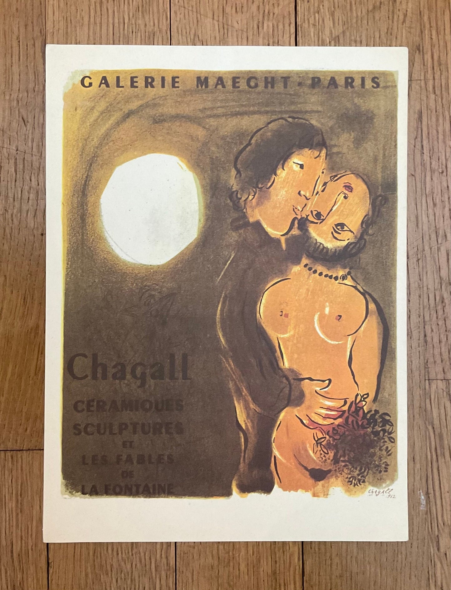 Chagall vintage art mini poster - 9.8"×13.2" (25×33.5cm)