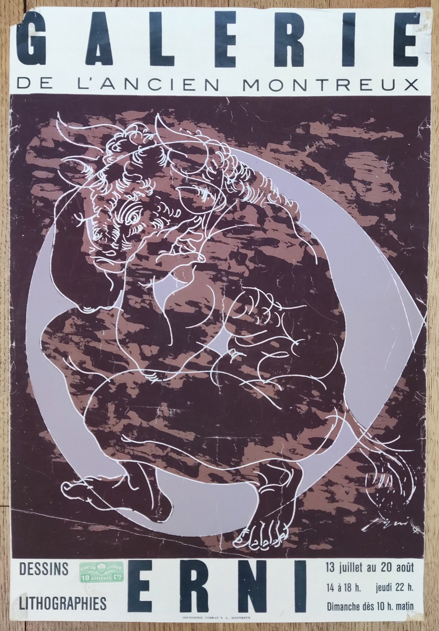 Hans Erni original art poster - 14.0"×20.5" (35.5×52cm)