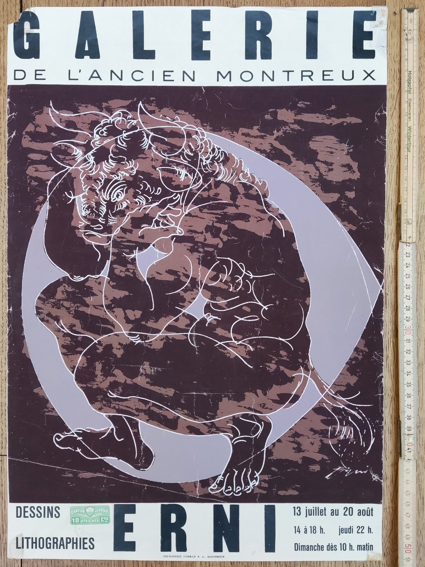 Hans Erni original art poster - 14.0"×20.5" (35.5×52cm)