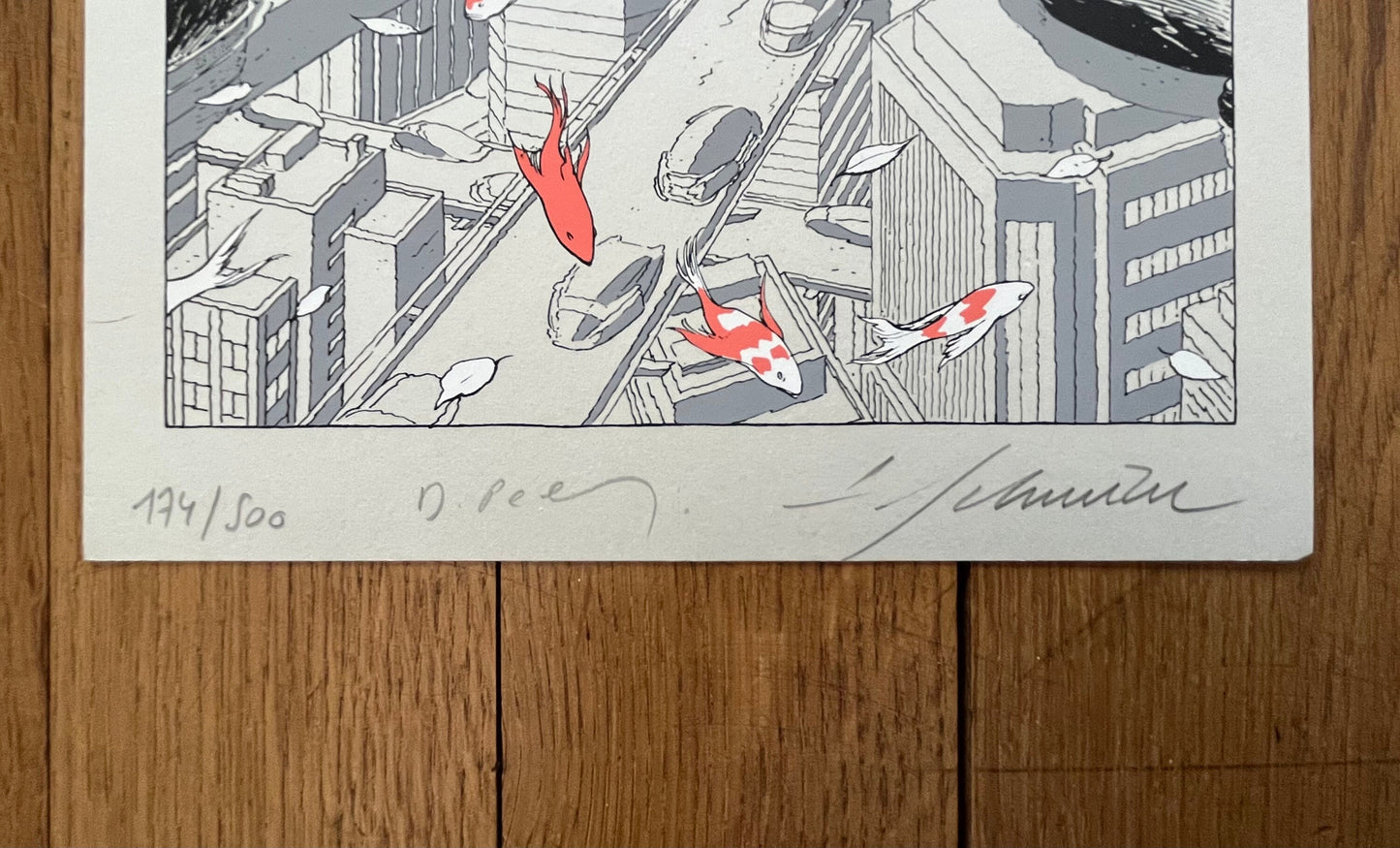 Francois Schuiten original signed - 9.1"×12.8" (23×32.5cm)