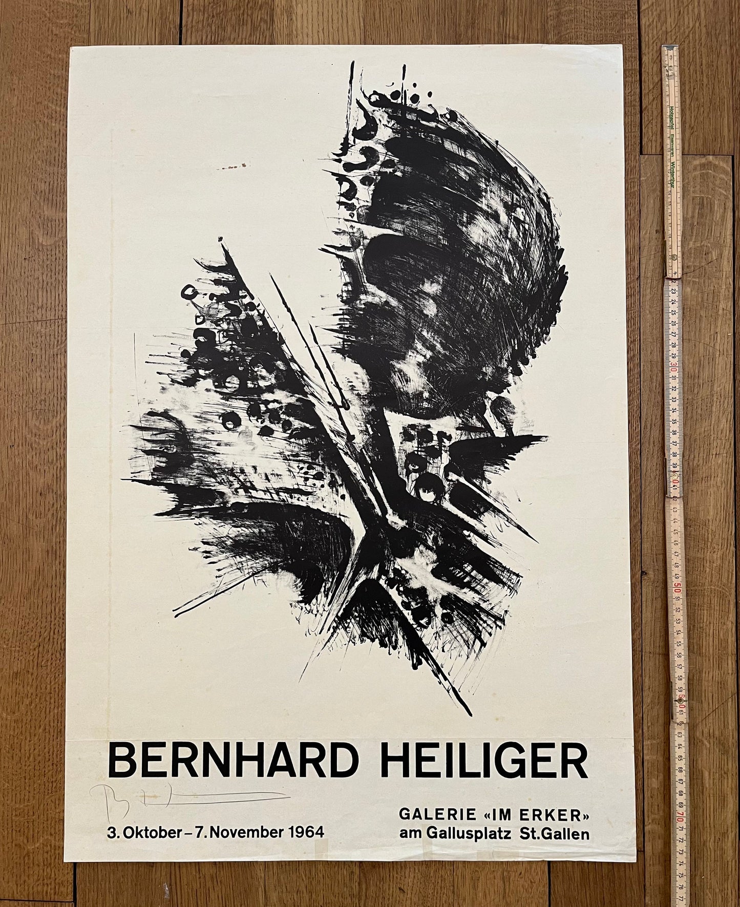Bernhard Heiliger original art poster used - 20.3"×29.3" (51.5×74.5cm)