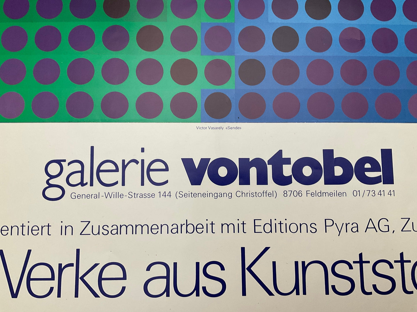 Victor Vasarely vintage art poster - 27.4"×39.4" (69.7×100cm)