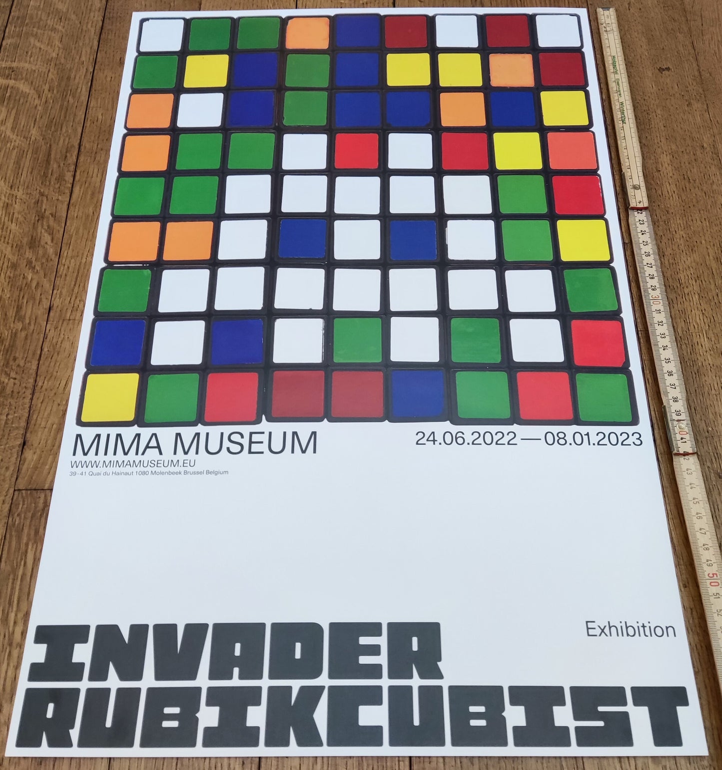 Invader Rubikcubist art exhibition poster - 15.7"×23.2" (40×59cm)
