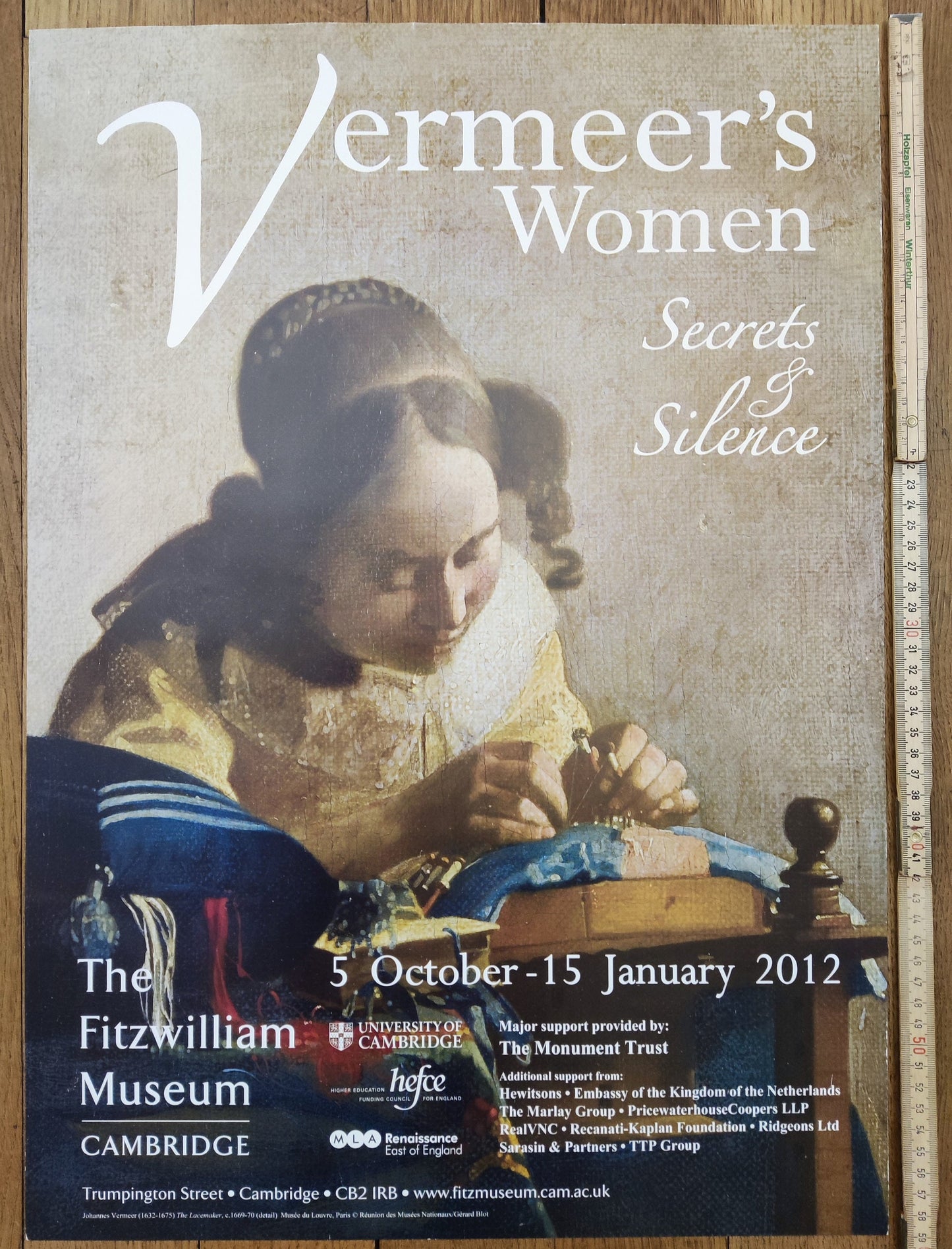 Vermeer original art exhibition poster - 16.5"×23.2" (42×59cm)
