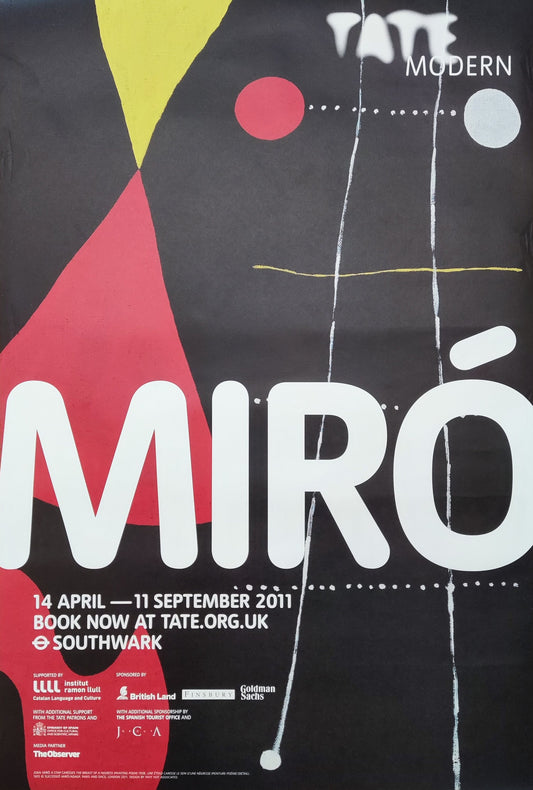 Miro original art exhibition poster - 19.9"×29.8" (50.5×75.8cm)