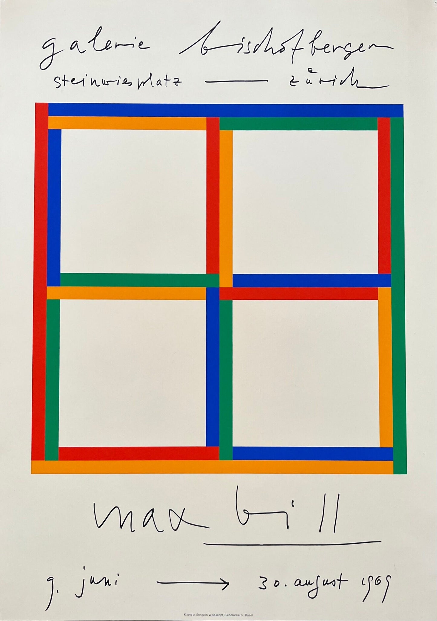 Max Bill original art poster - 19.9"×27.6" (50.5×70cm)