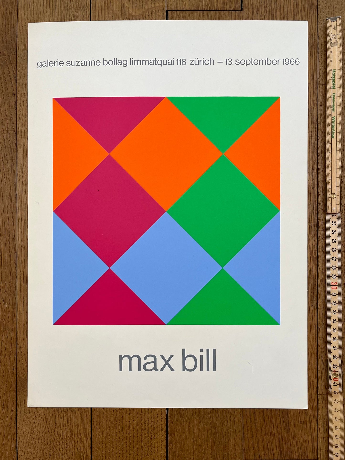 Max Bill original art poster - 12.6"×17.3" (32×44cm)