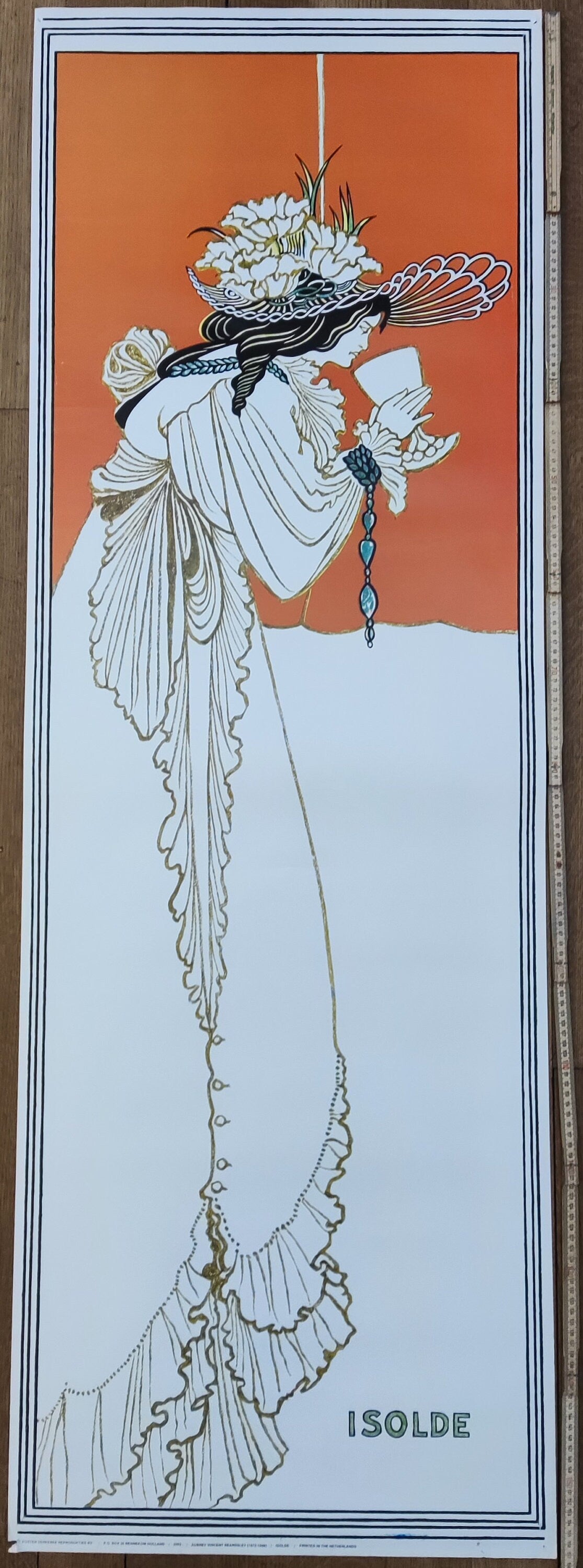 Aubrey Beardsley "Isolde" large original art print - 21.3"×62.6" (54×159cm)