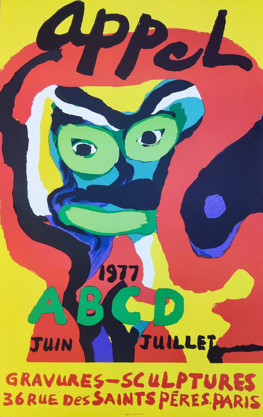 Karel Appel original art exhibition poster - 20.1"×31.9" (51×81cm)