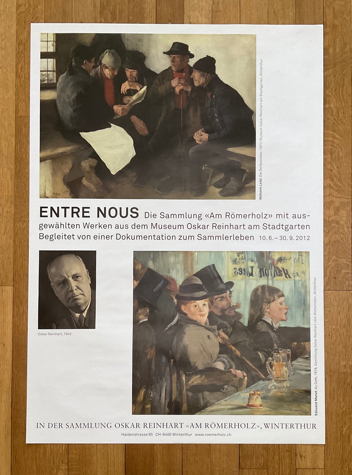 Édouard Manet "Entre nous" original art exhibition poster - 35.4"×50.4" (90×128cm)