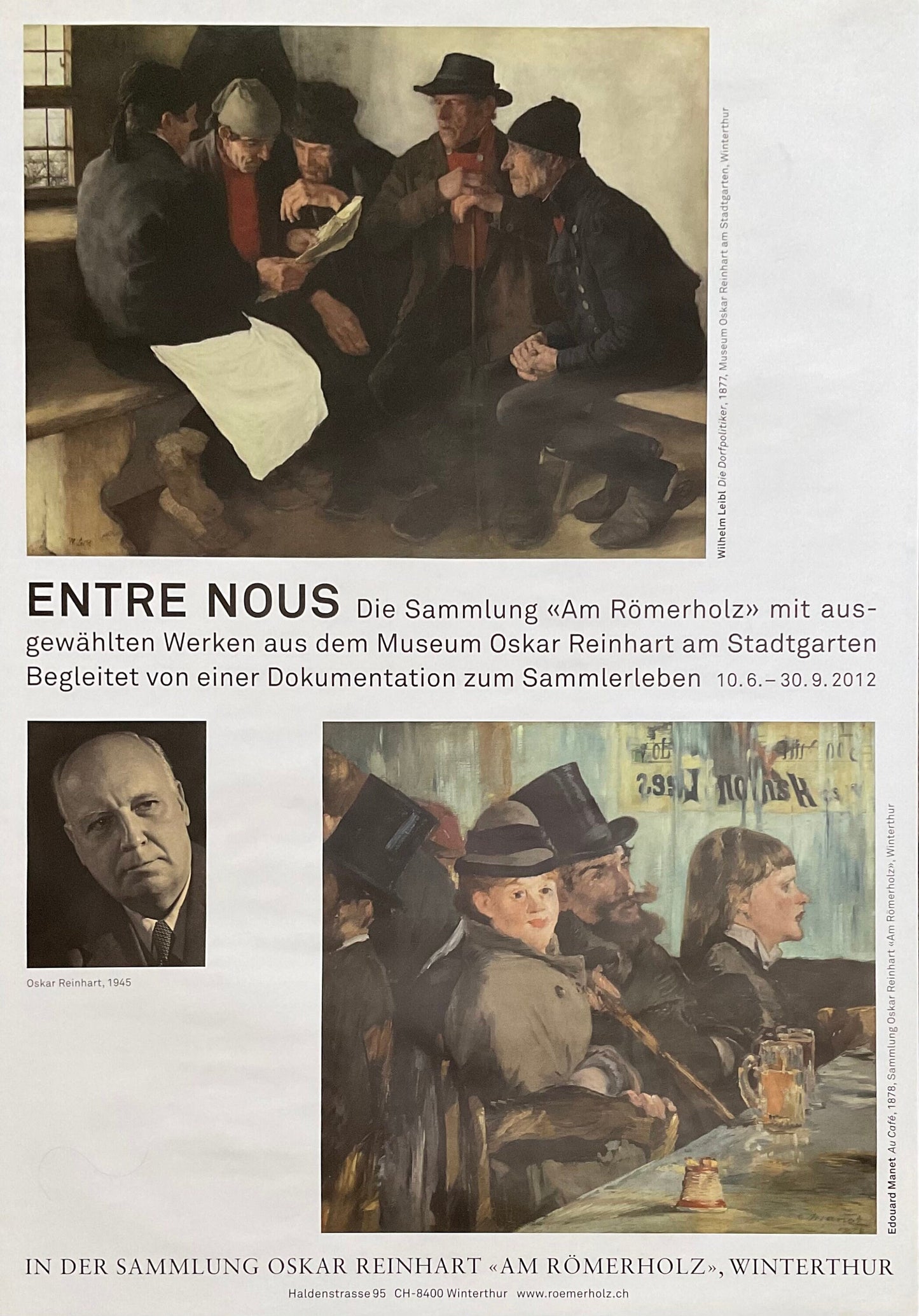 Édouard Manet "Entre nous" original art exhibition poster - 35.4"×50.4" (90×128cm)