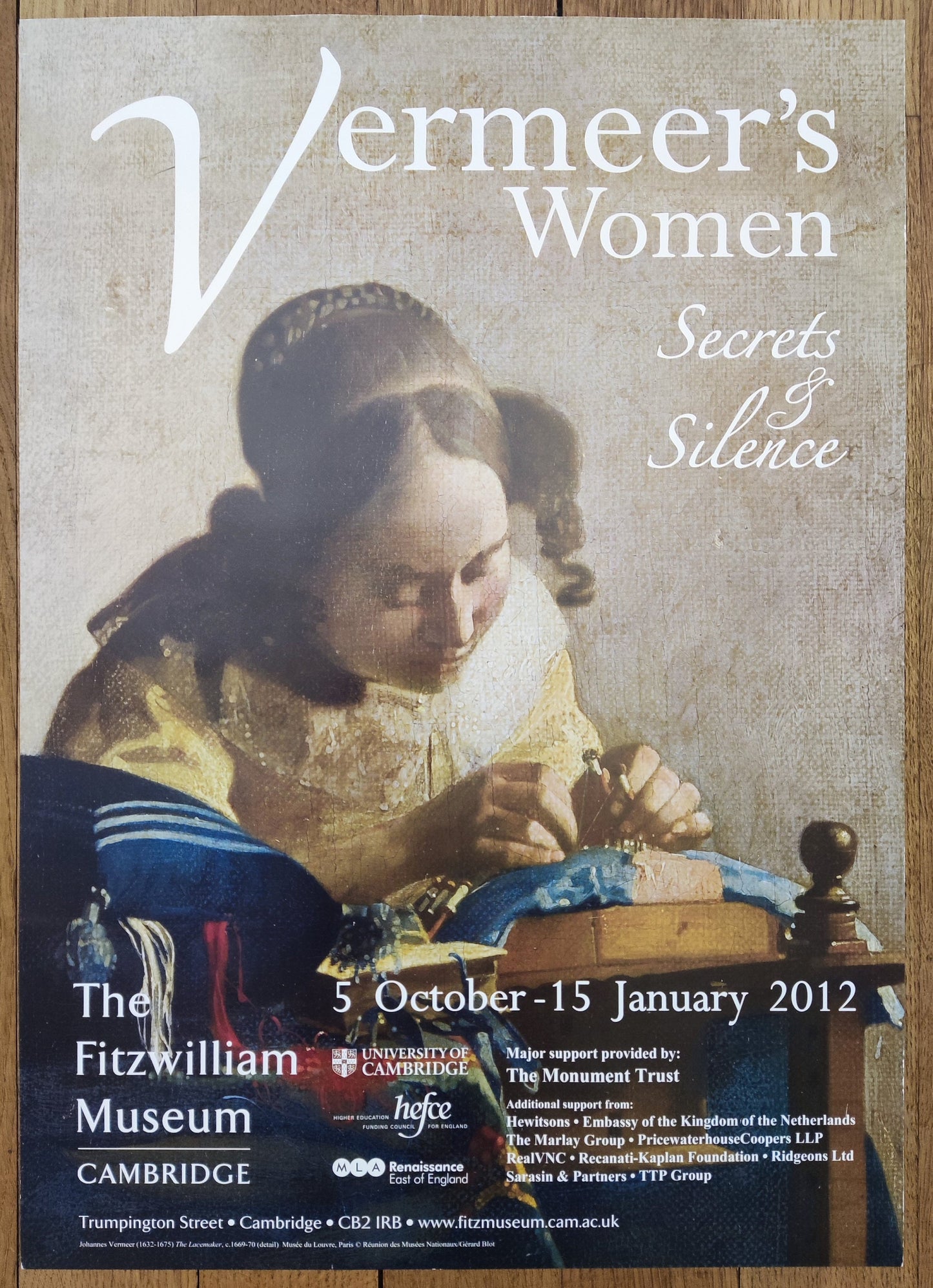Vermeer original art exhibition poster - 16.5"×23.2" (42×59cm)