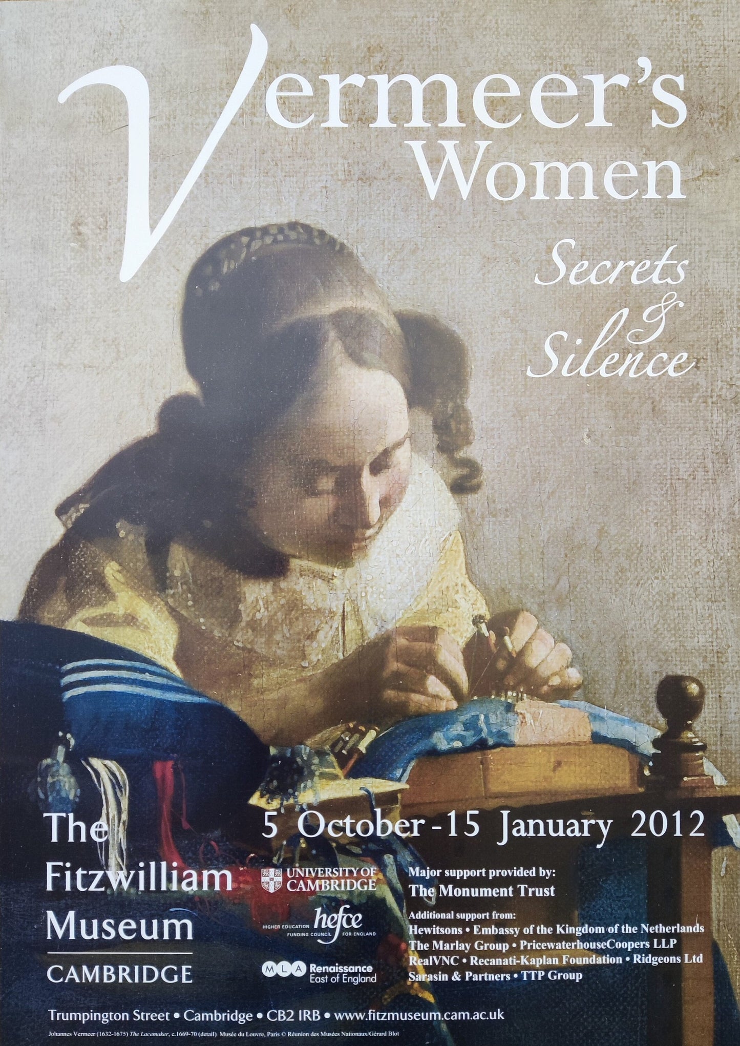 Vermeer original art exhibition poster - 16.5"×23.2" (42×59cm)