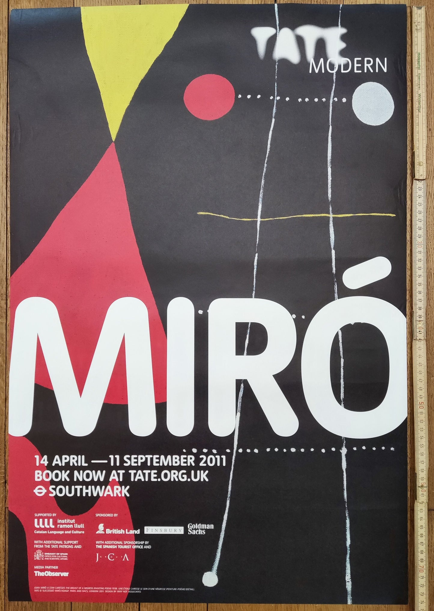 Miro original art exhibition poster - 19.9"×29.8" (50.5×75.8cm)