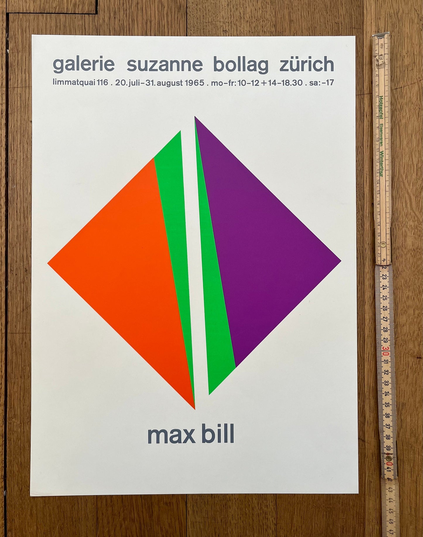 Max Bill original art poster - 12.2"×17.3" (31×44cm)