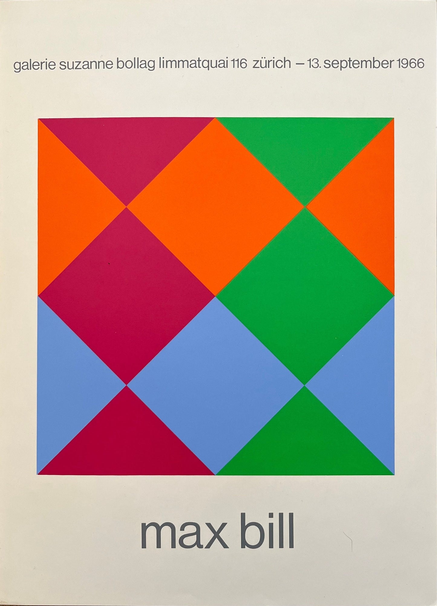 Max Bill original art poster - 12.6"×17.3" (32×44cm)