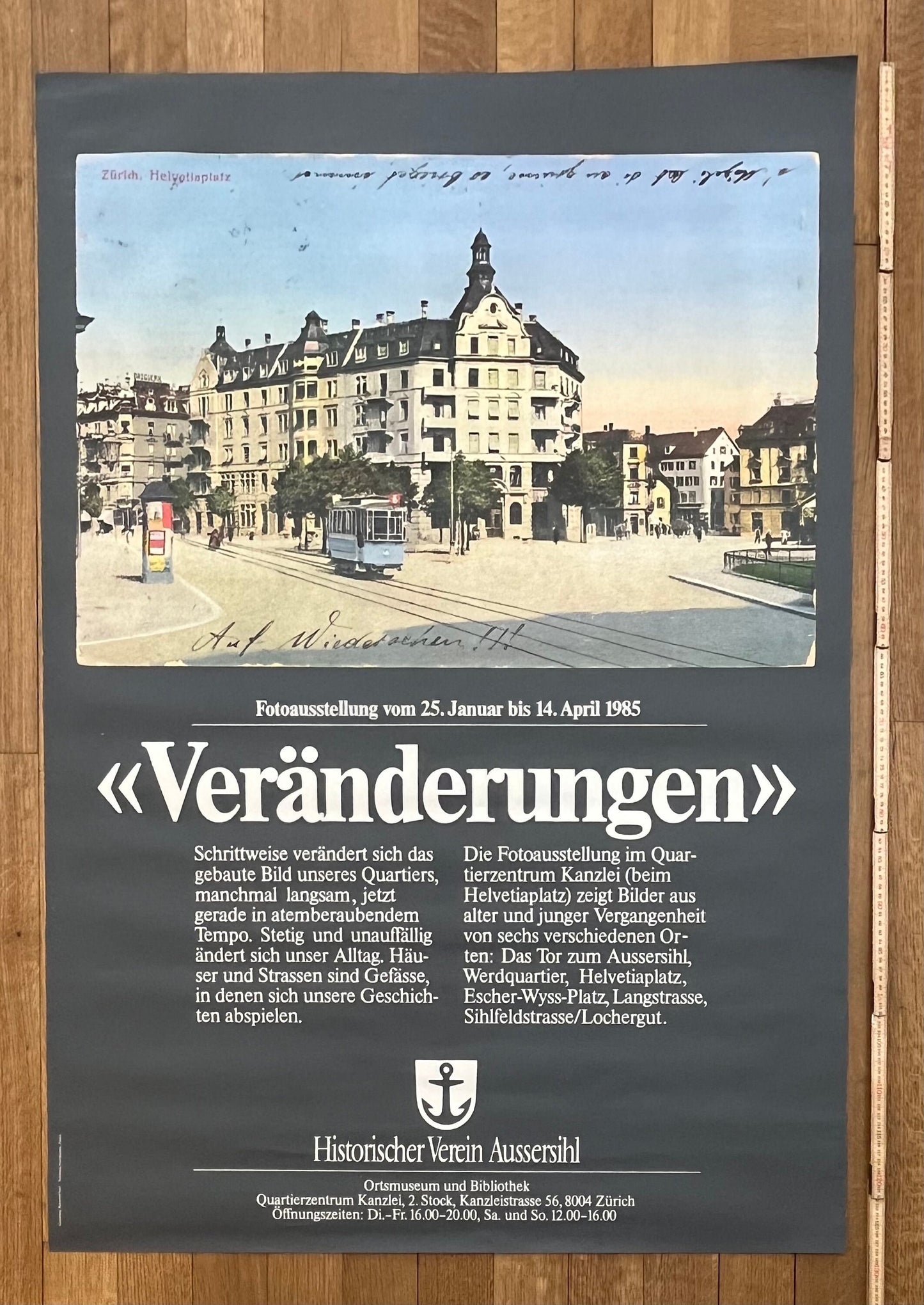 Vintage Zurich exhibition poster - 35.6"×50.2" (90.5×127.5cm)