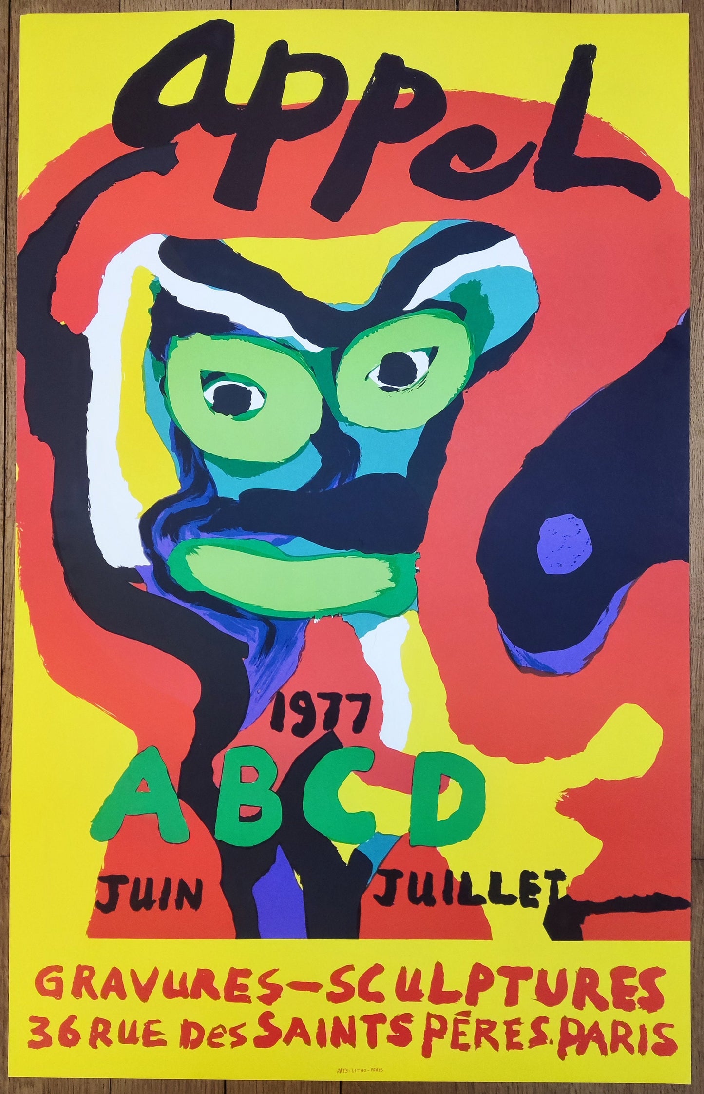 Karel Appel original art exhibition poster - 20.1"×31.9" (51×81cm)