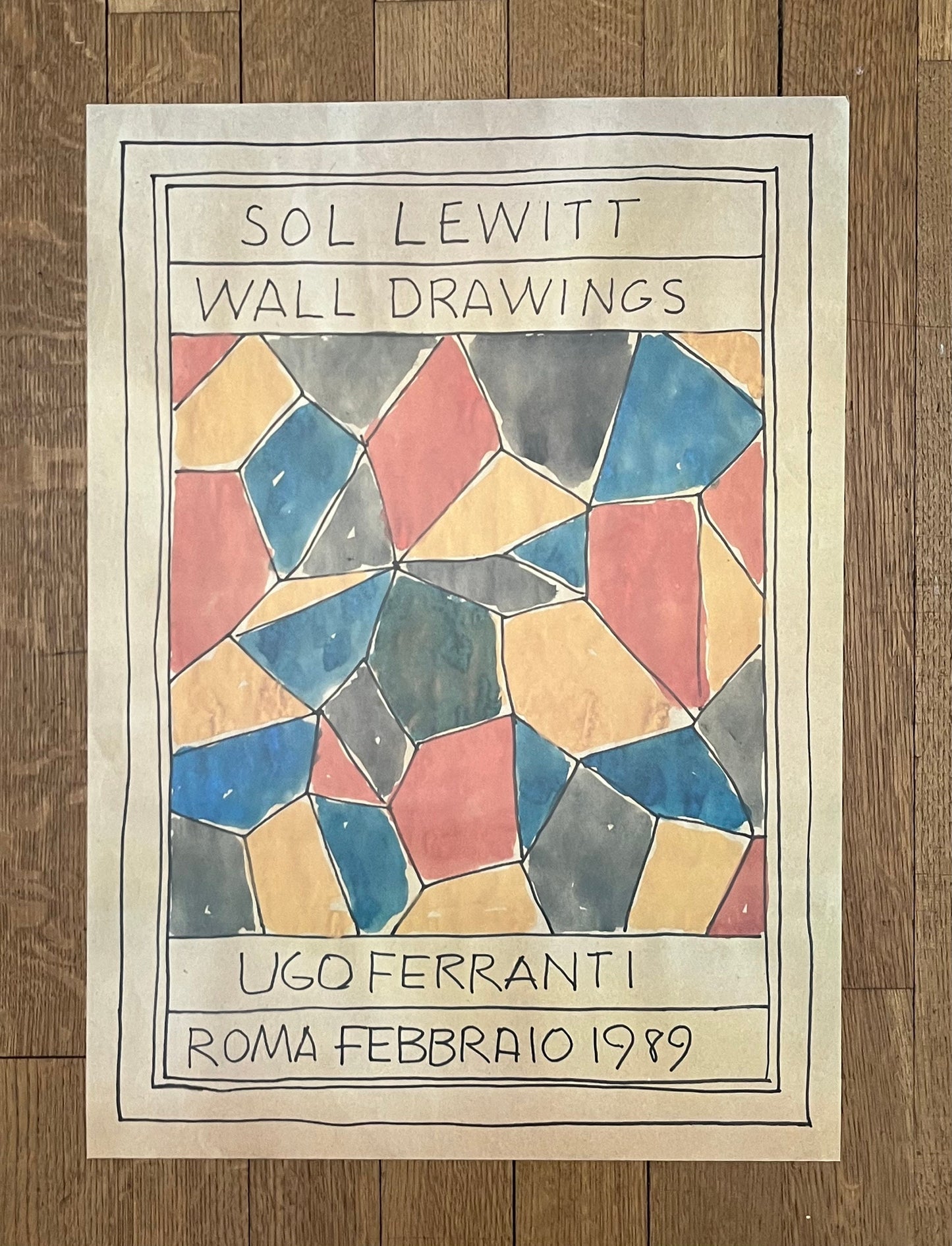 Sol Lewitt original art exhibition poster - 19.3"×27.2" (49×69cm)