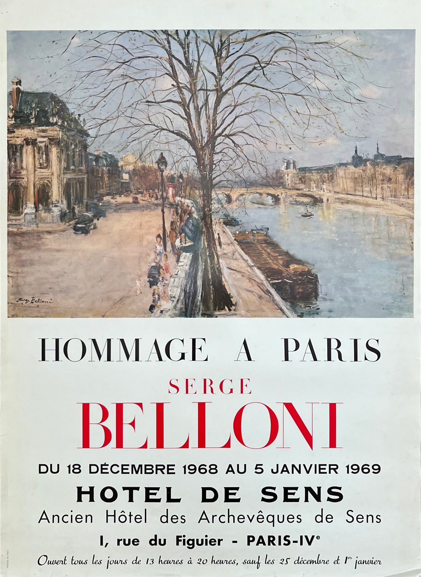 Serge Belloni original art poster - 19.7"×26.8" (50×68cm)