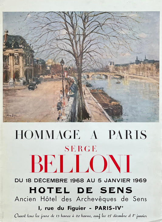 Serge Belloni original art poster - 19.7"×26.8" (50×68cm)